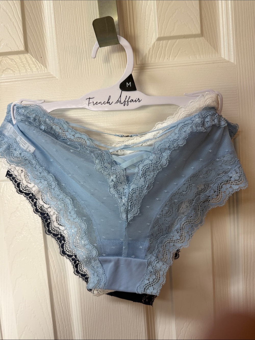 French Affair Women's Lace Bikini Panty - Light Blue